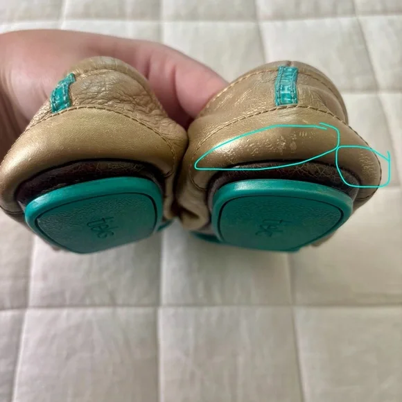 Tieks Metallic Gold Ballet Flats - Picture 10 of 13